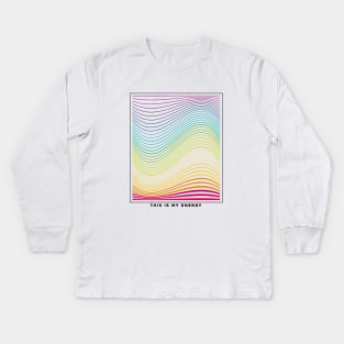 Rainbow Gay Energy Wave Kids Long Sleeve T-Shirt